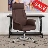 Flash Furniture CH-CX0944H-BN-GG Fabric Office Chair in Brown